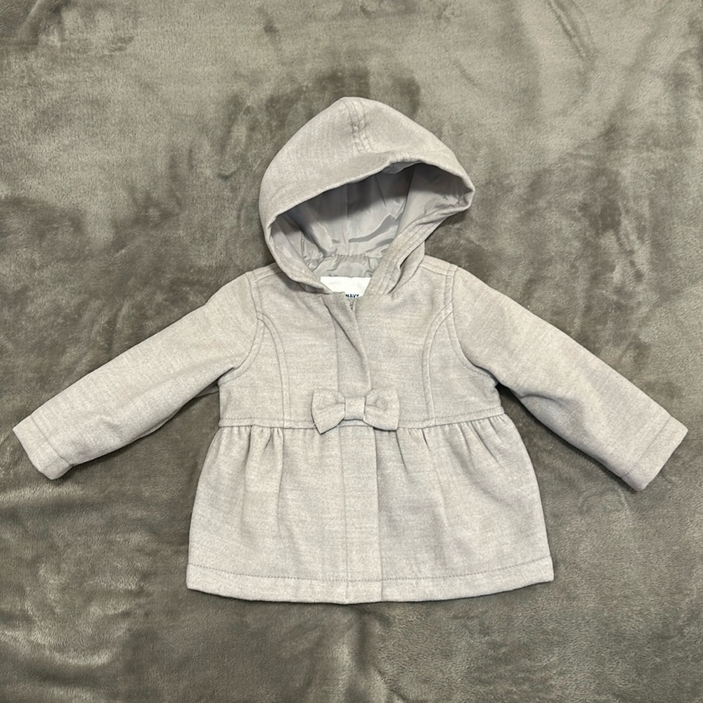 Gray Old Navy hooded Pea Coat Size 6m-12m